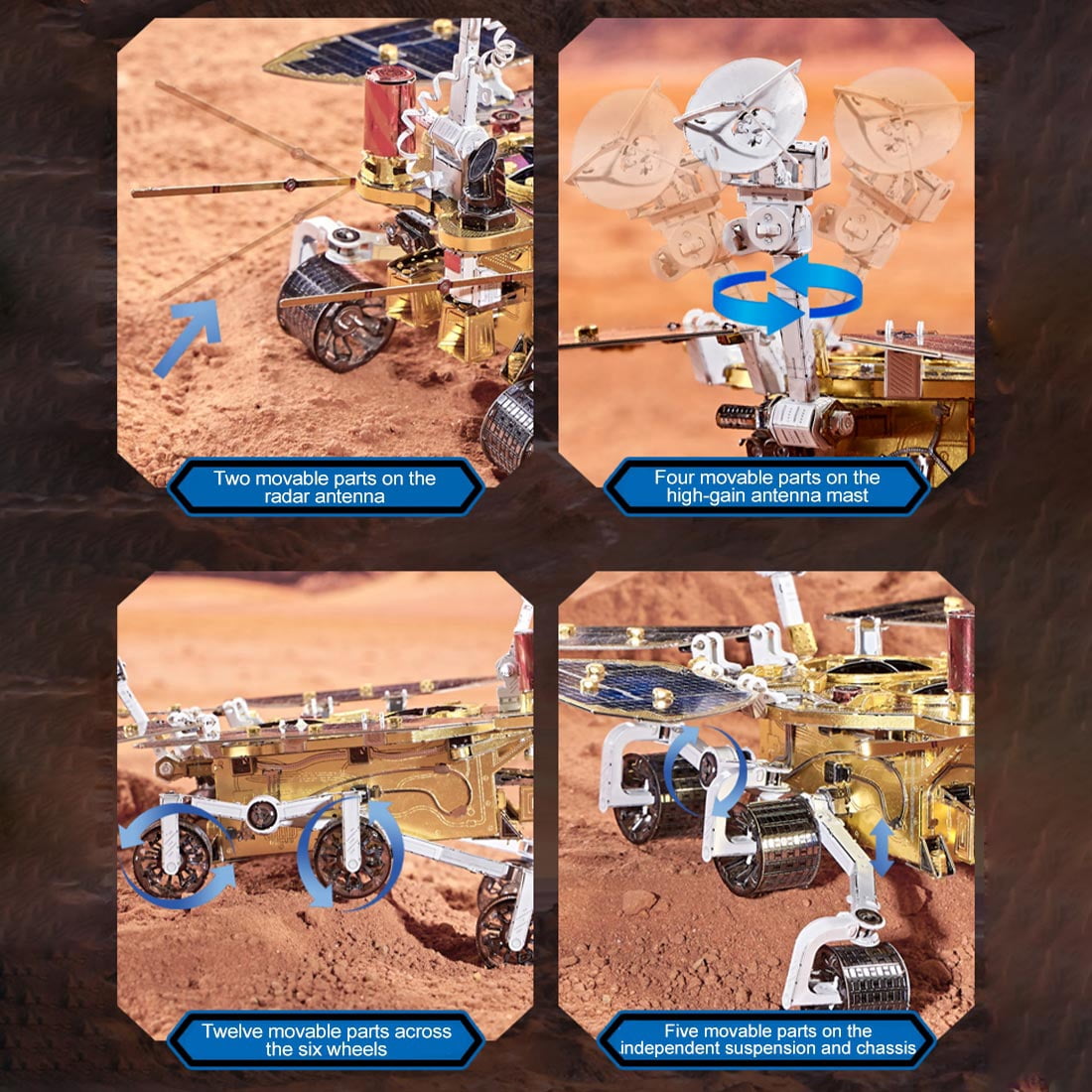 3D Metal Puzzle 1 23 Scale Space Rover 281+ PCS, Steampunk Mechanical Model Kit With DIY Assembly, Home Display Desk Decor For Adult Collectors And Creative Gifts