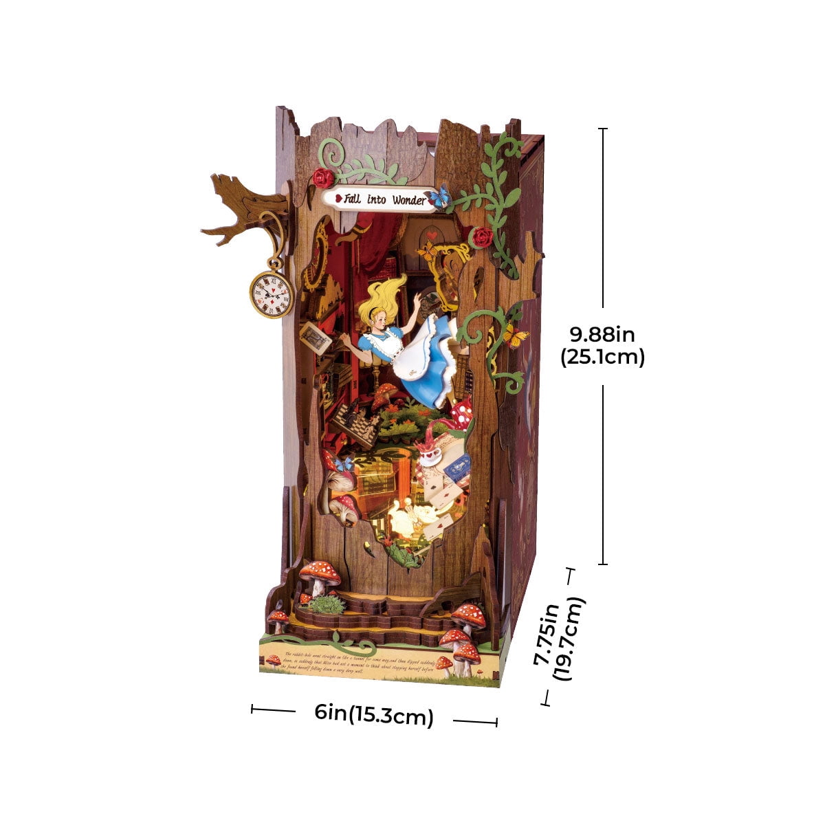 Rolife Fall into Wonder DIY Book Nook Shelf Insert 3D Wooden Puzzle for Adult Gift