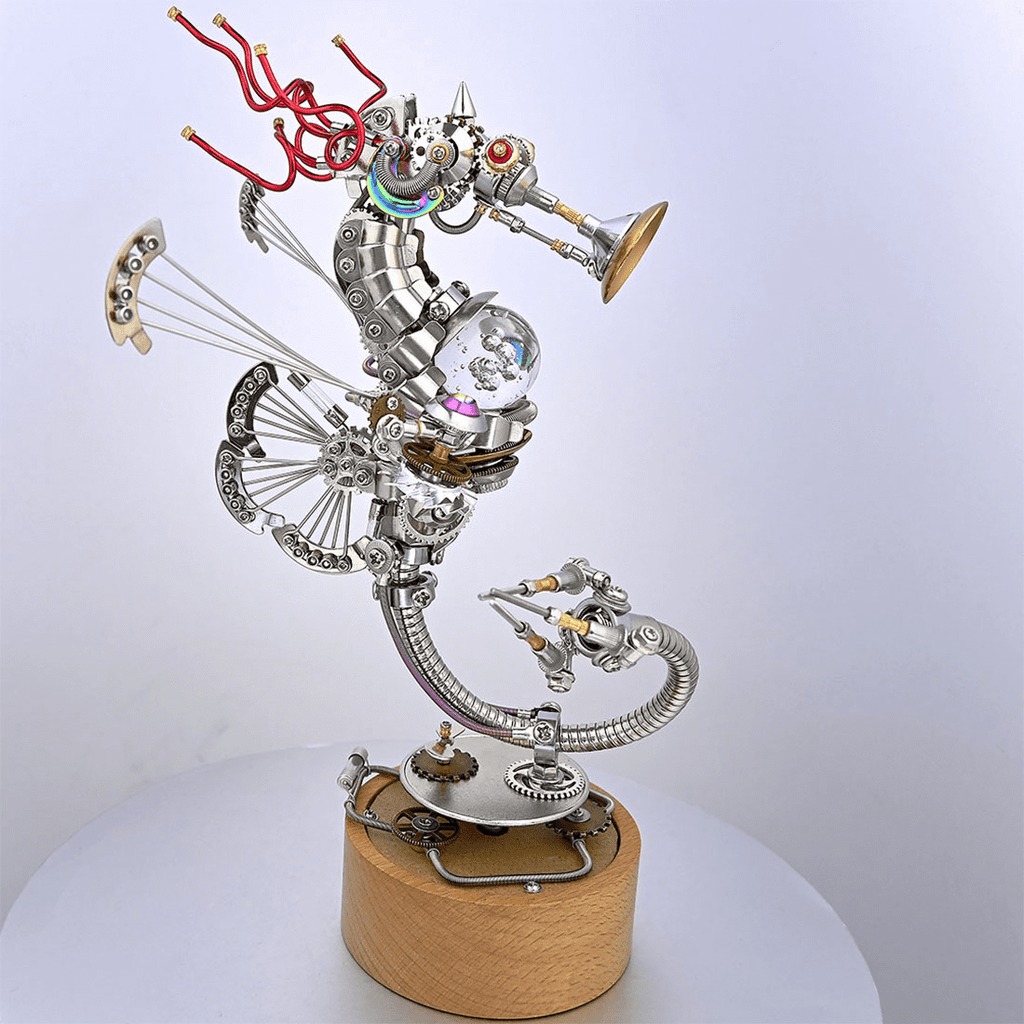 3D Metal Puzzles Steampunk Giant Squid Model Kit, 295+PCS DIY Assembly, Animal Metal Puzzle for Adults & Teens 16+, Exquisite Desktop Display for Home and Office Decor