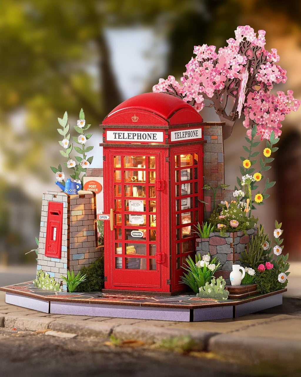 Robotime Wooden 3D Puzzle Blossom Book Booth, DIY Model Building Kit for Adults, Tiny House Craft Kits for Home Decor, Gifts for Adults Teens Kids