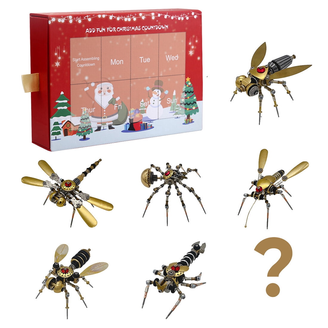 3-in-1 Steampunk Insect Metal Model Kit, Mosquito, Deck Insect & Bee Brass Puzzle Assembly Set, 270PCS 3D Jigsaw Puzzles for Adults