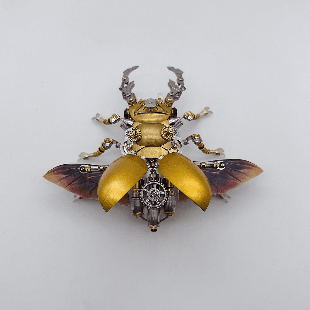 3D Metal Hercules Beetle Model Kit with LED Lights, 400PCS DIY Assembly, Steampunk Insect Animal Metal Puzzle for Adults & Teens 16+, Exquisite Desk Decor, Gift for Men