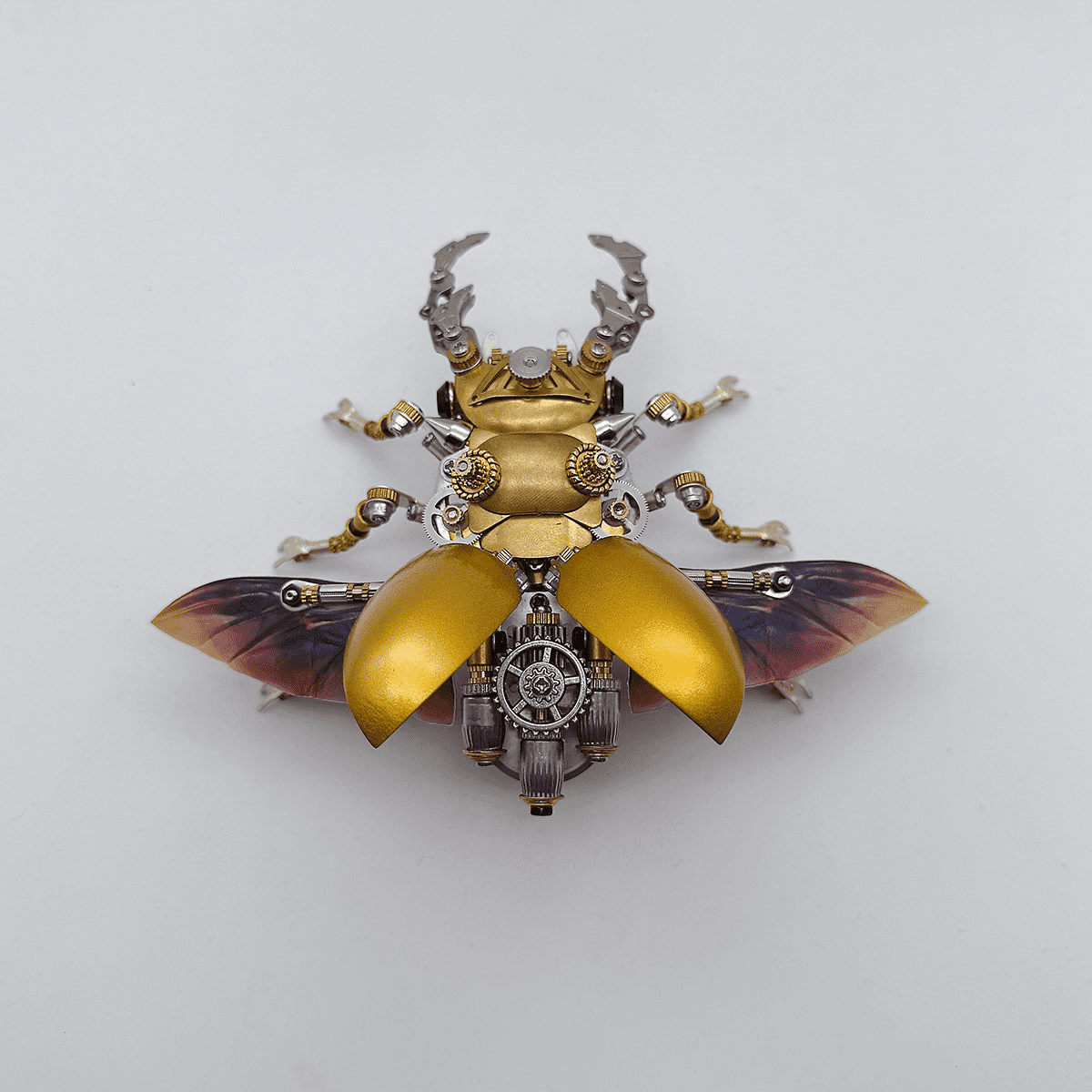 3D Metal Hercules Beetle Model Kit with LED Lights, 400PCS DIY Assembly, Steampunk Insect Animal Metal Puzzle for Adults & Teens 16+, Exquisite Desk Decor, Gift for Men