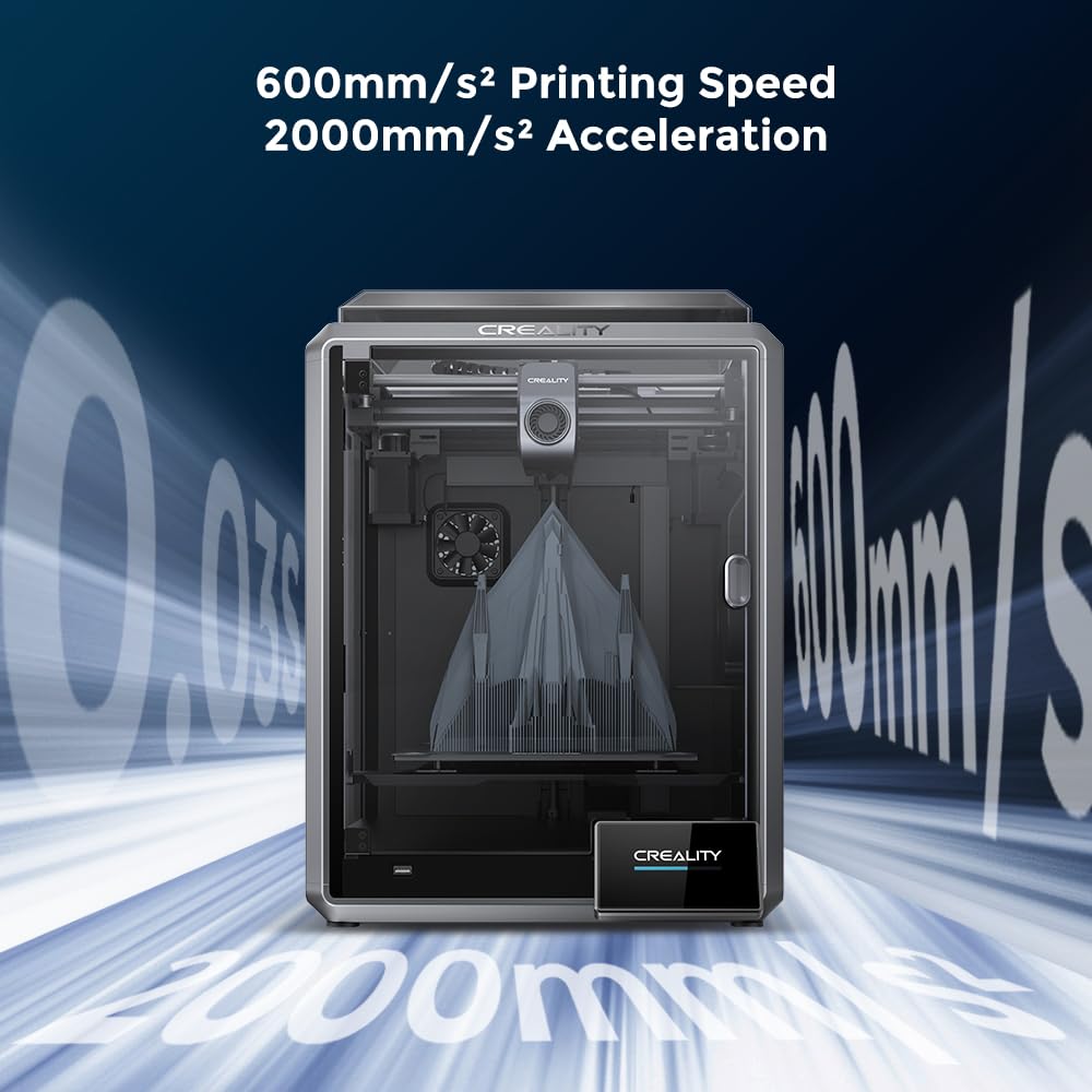 Official Creality K1 3D Printer, 600mm/s High-Speed CoreXY 3D Printer with Auto Leveling, 300℃ High-Temp Direct Drive Extruder, Build Volume 8.66x8.66x9.84 in