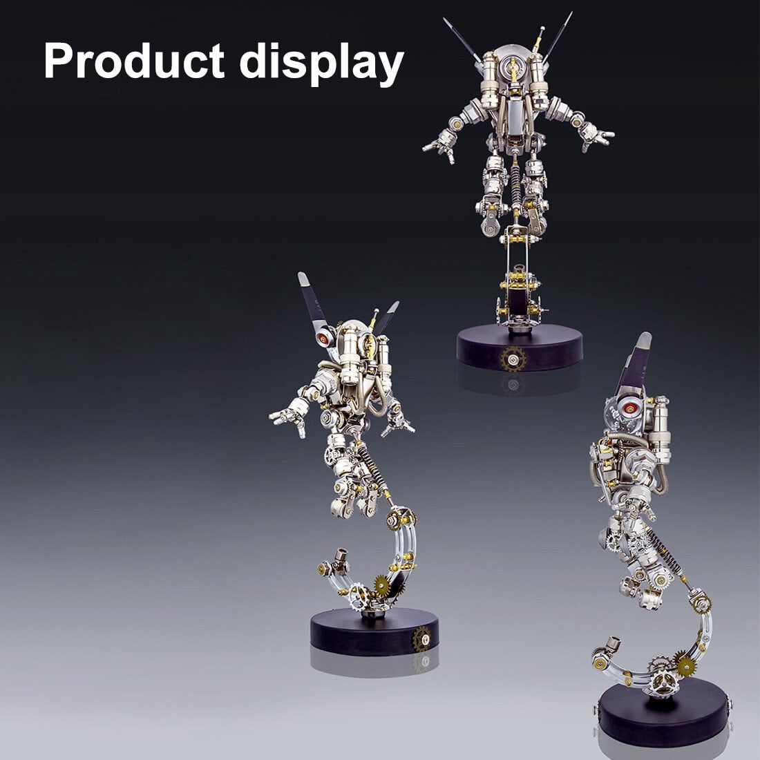 3D Metal Puzzle With Bright Eyes And 422+ PCS, Steampunk Mechanical Model Kit With DIY Assembly, Home Display Desk Decor For Adult Collectors And Creative Gifts