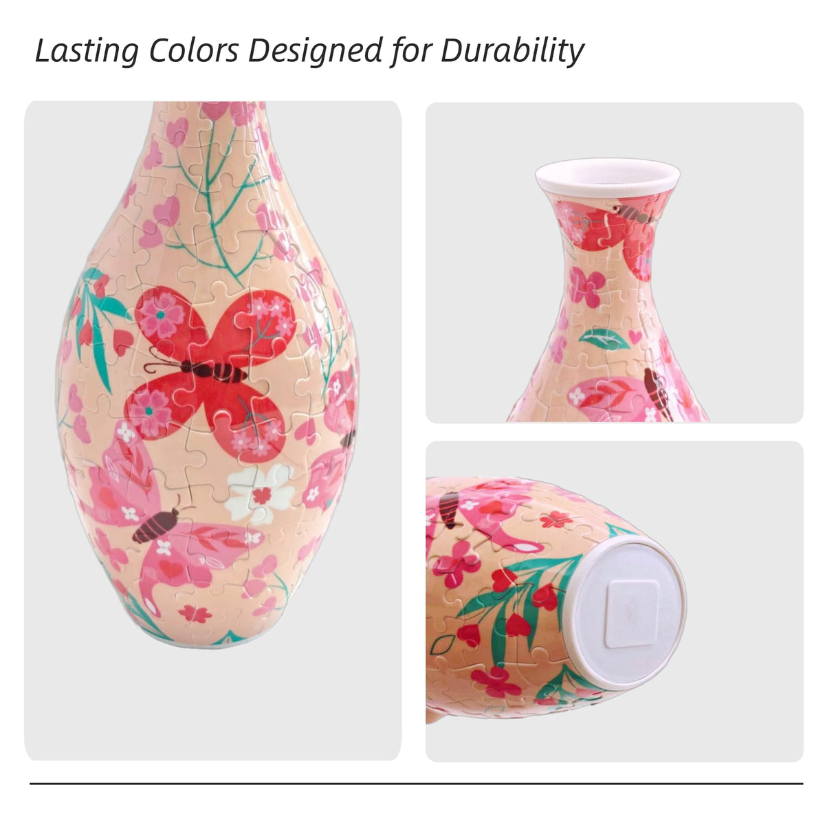 3D Puzzle Vase for Adults, Creative Vase Puzzle for Flowers(Secret Butterfly)