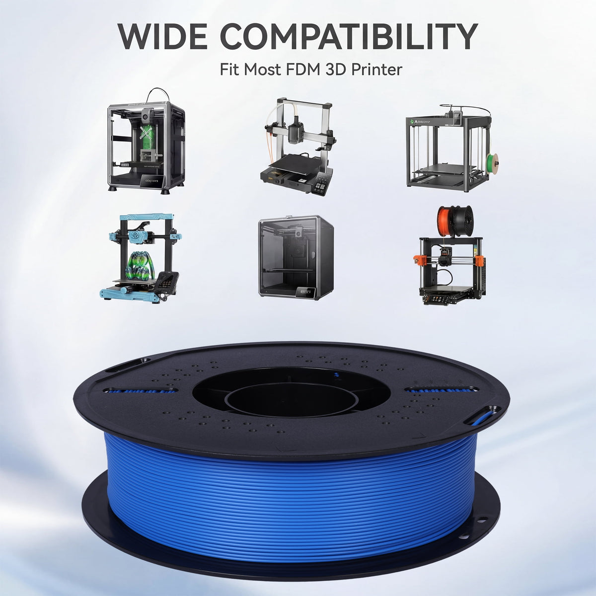 Epelay PLA Plus 3D Printer Filament, 1.75mm, 1kg Spool, Black, Compatible with Most FDM Printers