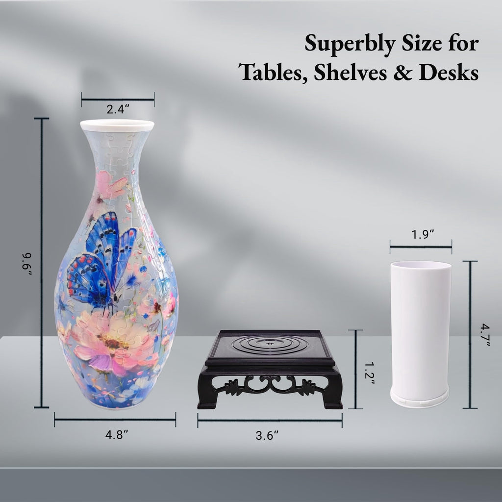 3D Puzzle Vase for Adults, Creative Vase Puzzle for Flowers(Secret Butterfly)