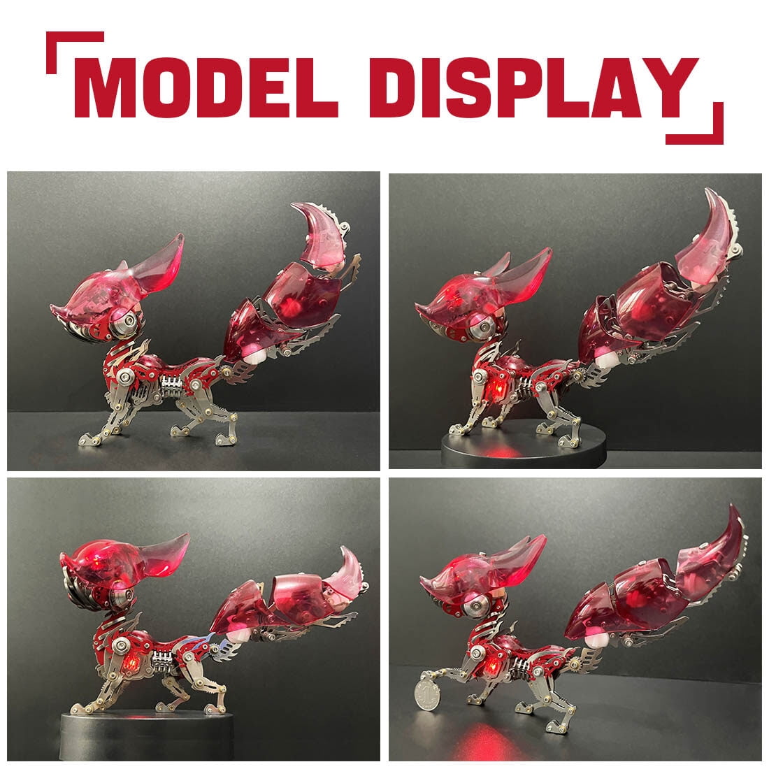 3D Metal Puzzle Linglong Fox Hanfei 339 PCS, Steampunk Mechanical Model Kit With DIY Assembly, Home Display Desk Decor For Adult Collectors And Creative Gifts