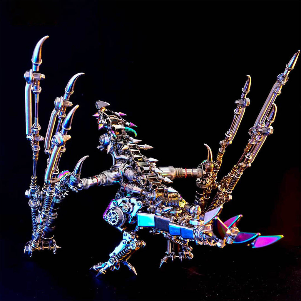 Lantern Fish 3D Metal Puzzle DIY Steampunk Assembly Kit, 700+PCS Mechanical Model with Movable Fins, Color-Changing Lamp & Collectible Gift for Adults & Teens
