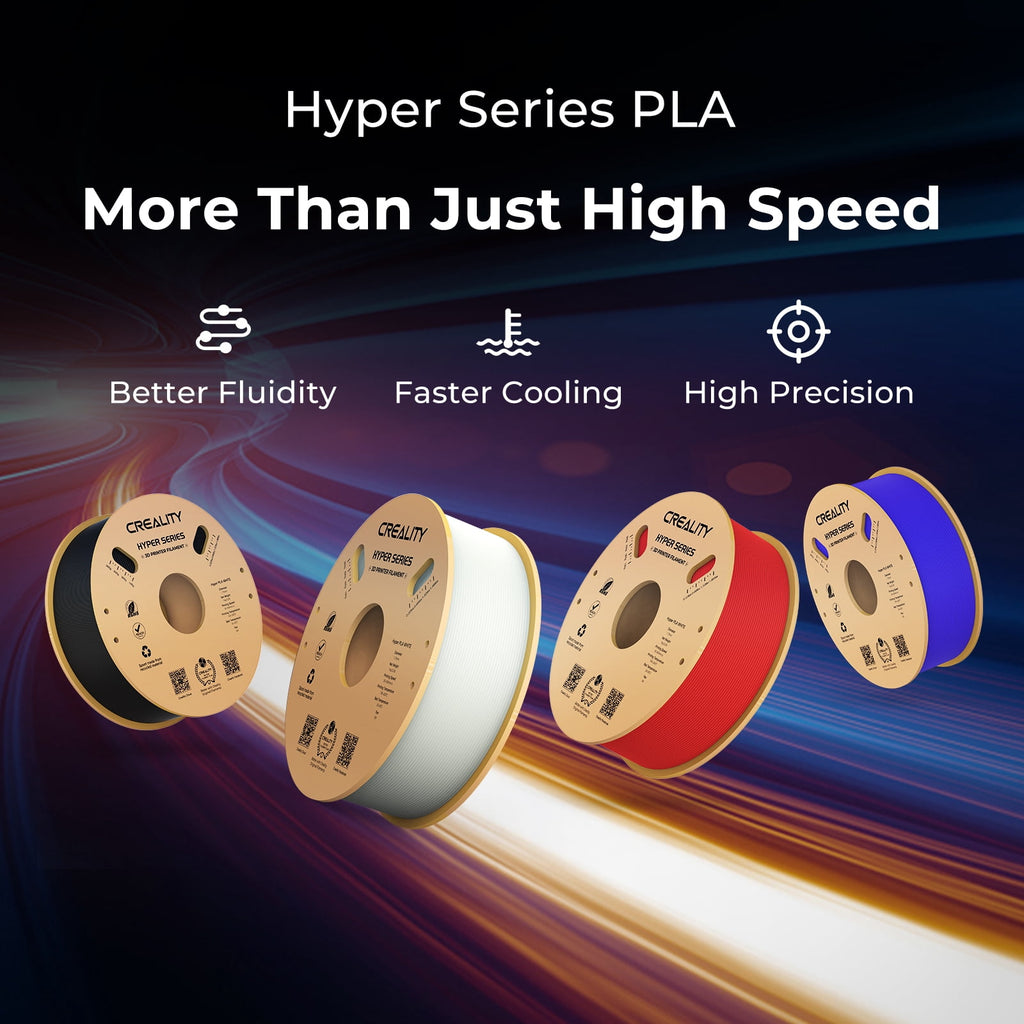 Creality Hyper PLA Filament 3D Printer Filament 600mm/s Higher Toughness High-Speed Printing Dimensional Accuracy +/- 0.03mm 1kg(2.2lbs) Compatible with Most 3D Printers, Complexion