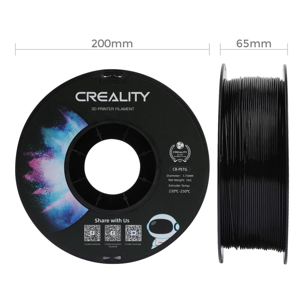 Creality PETG 3D Printer Filament 1.75mm 1kg/2.2lbs Non-Toxic Strong Toughness Filament Accuracy +/-0.02mm, White