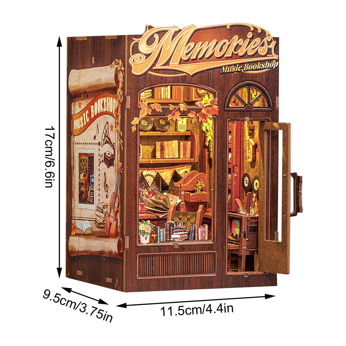 DIY Scene Miniature House Kit Tiny Mini Booknook Craft Bookshelf Decor, 3D Wooden Pieces Puzzles for Adults, Scale Library Model, Gifts For Freinds And Family