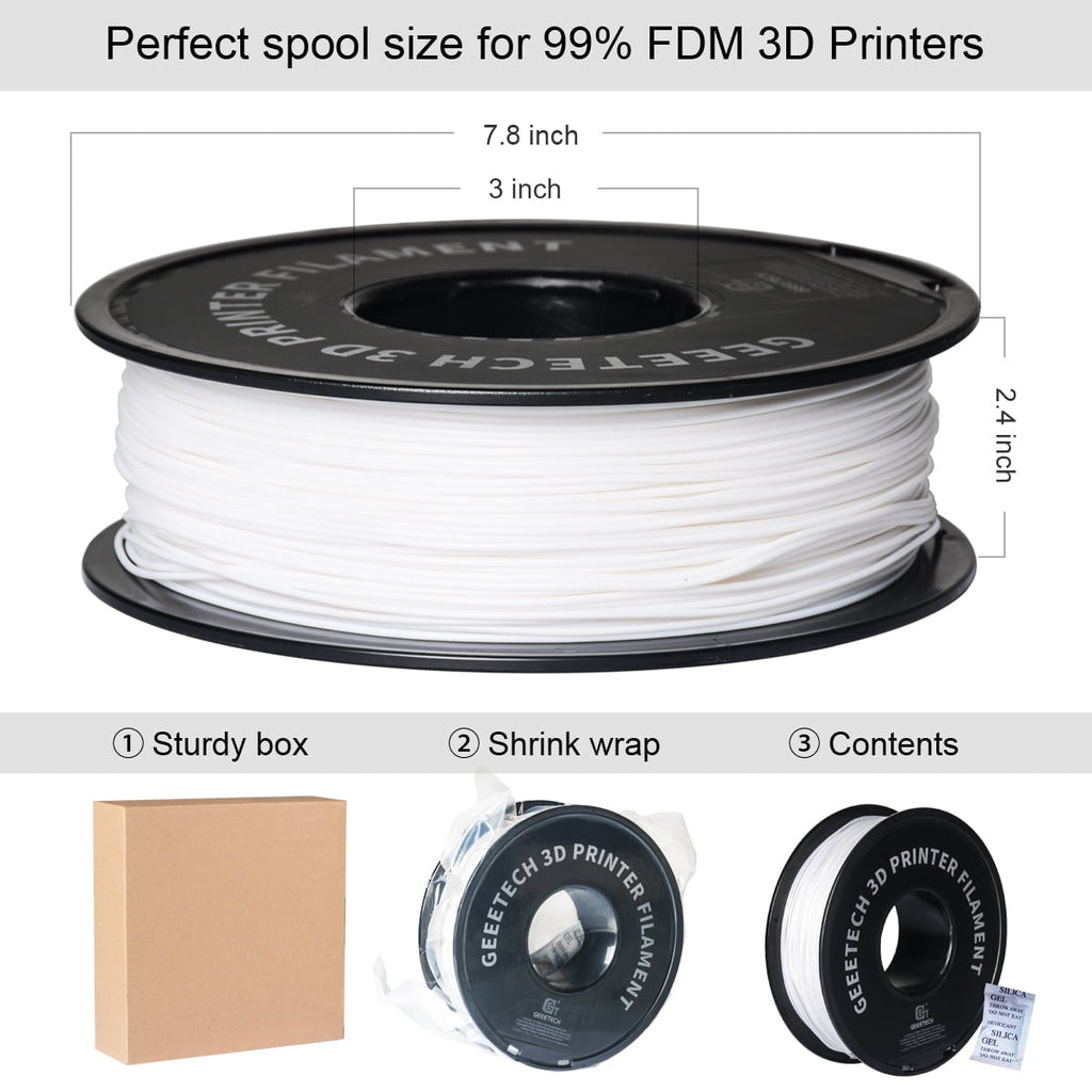 Geeetech 3D Printer PLA Filament Silk Sky Blue Toughness Enhanced Filament with 1.75mm Dimensional Accuracy +/-0.03mm, 1080 Feet per Roll, Vacuum Packaging for Most 3D FDM Printer