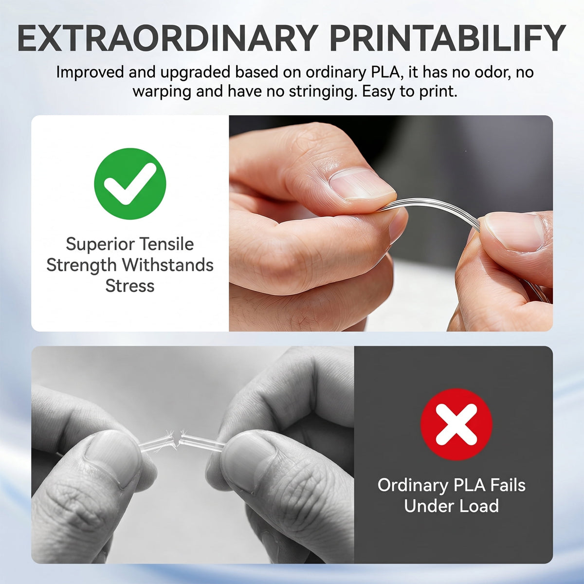 Epelay Silk PLA Plus 3D Printer Filament 1.75mm, Shiny Silver Finish, 1kg Spool, Strong Layer Adhesion, Smooth & Glossy Prints, Fits Most FDM Printers