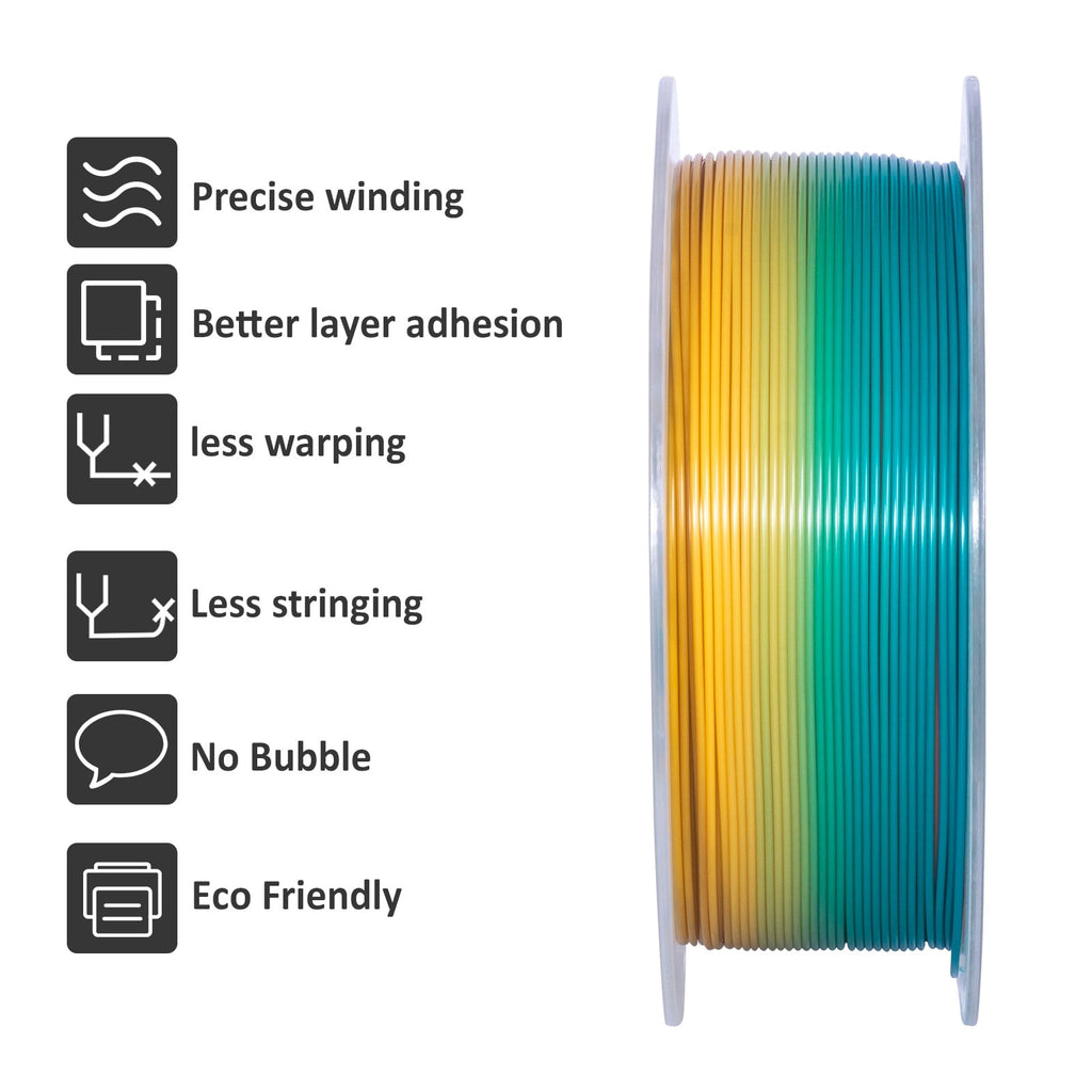 GEEETECH 3D Printer PLA Filament 1.75mm Gradient Color 1kg Spool (2.2lbs),Dimensional Accuracy +/- 0.03mm