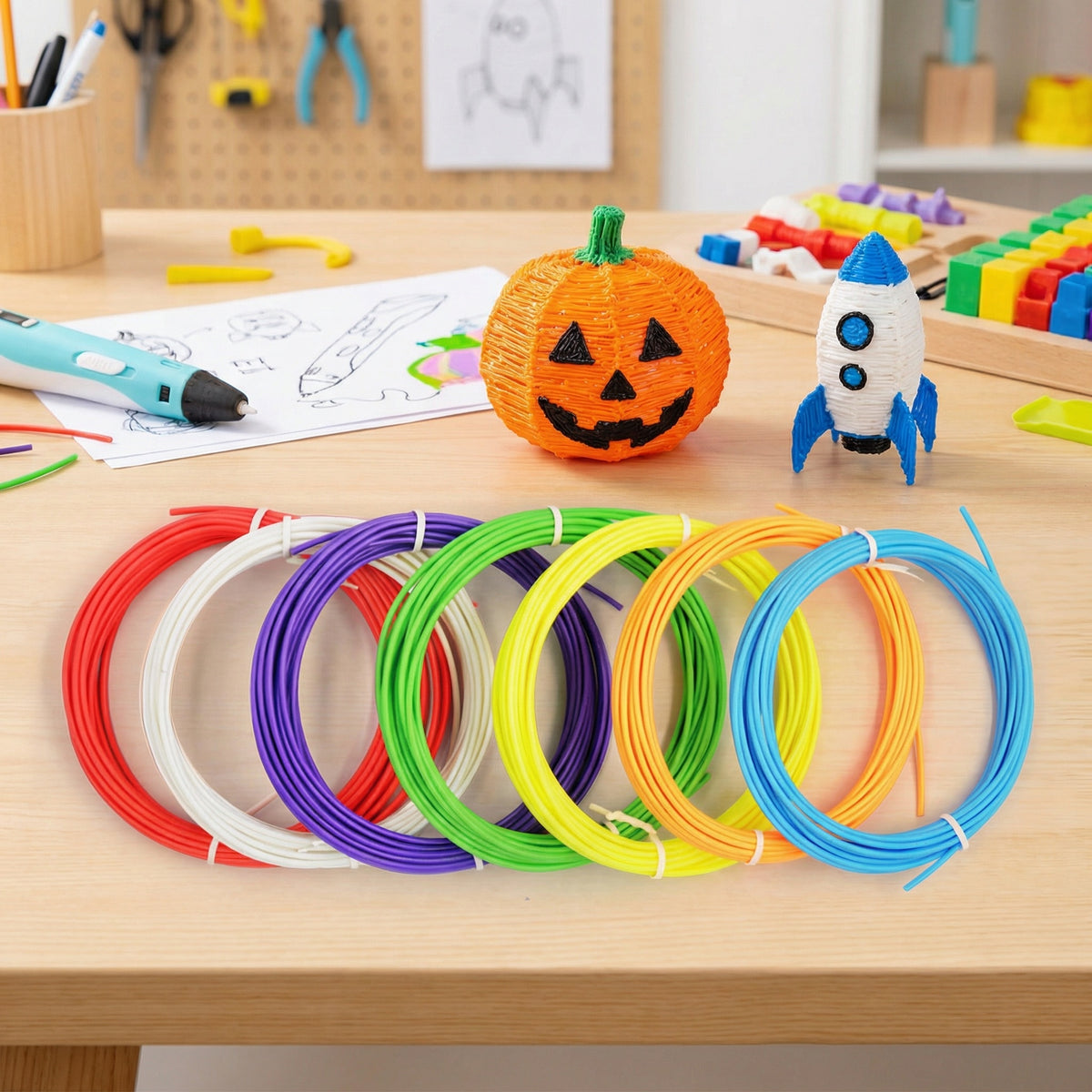 3D Pen PLA Filament Refills, 1.75mm PLA Filament Pack of 20 Colors