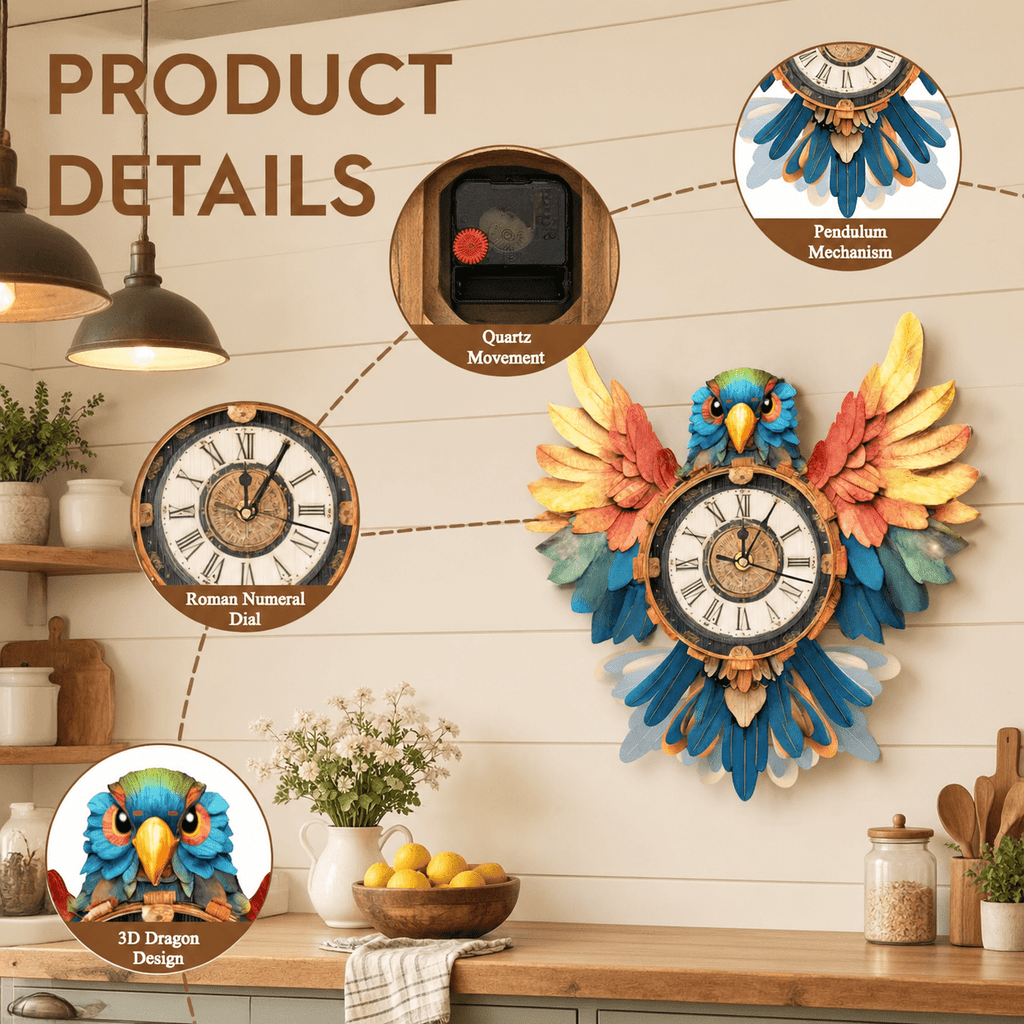 Wooden House Clock 3D Puzzle DIY Mechanical Clock Kit for Adults Teens