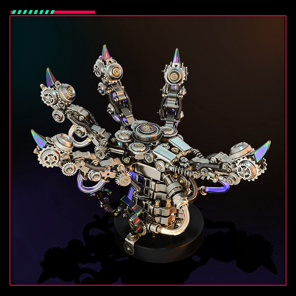 Lantern Fish 3D Metal Puzzle DIY Steampunk Assembly Kit, 700+PCS Mechanical Model with Movable Fins, Color-Changing Lamp & Collectible Gift for Adults & Teens