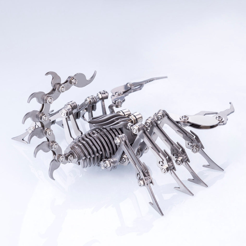 DIY Metal Scorpion 3D Puzzle Model Kit with LED Light, 274 Pcs Articulated Insect Assembly Craft for Adult Hobby Display Decor