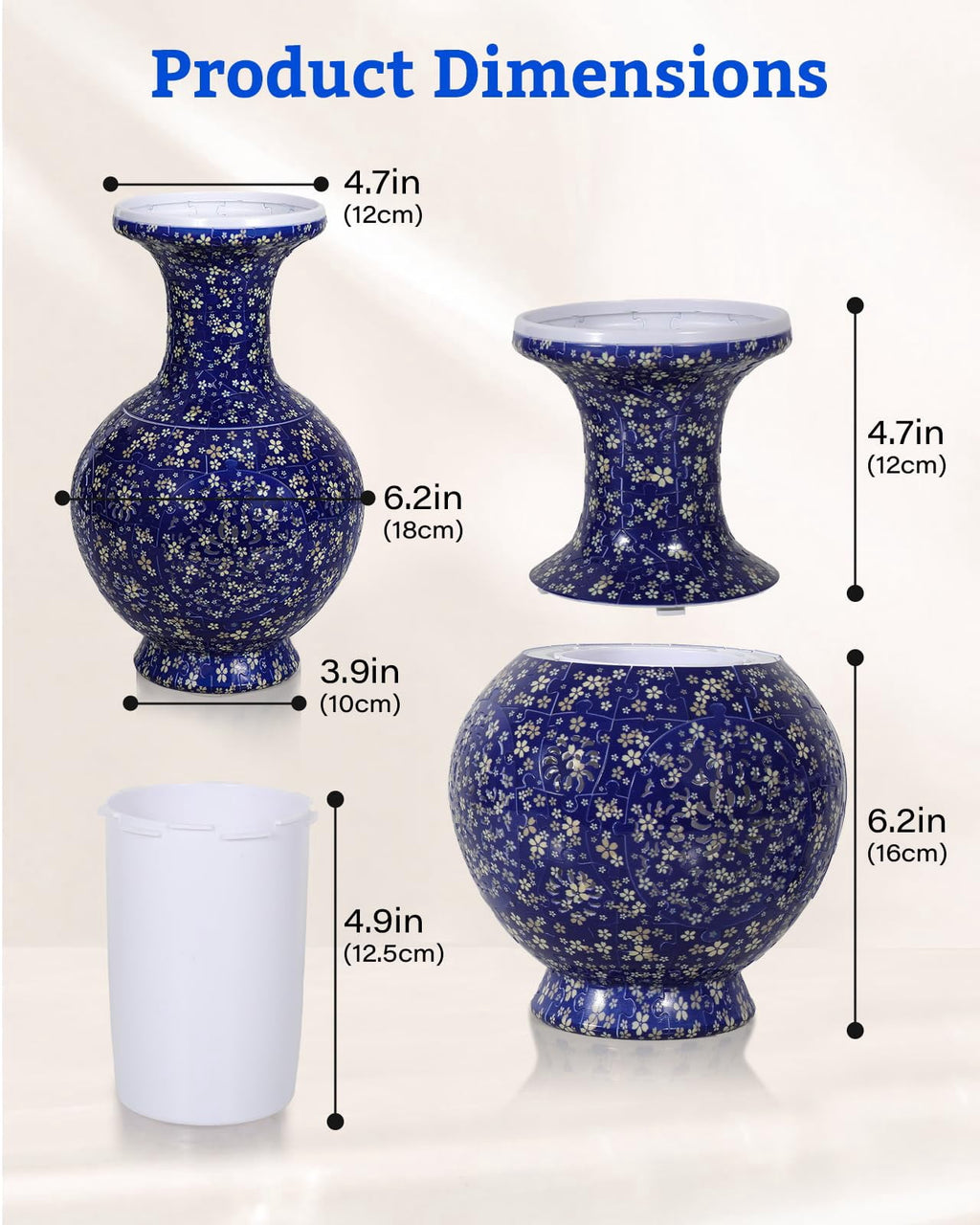 3D Vase Puzzle with Lighting ,200Pieces 3D Puzzles for Adults,Vase Puzzle for Home Decor,Christmas Birthday Gifts