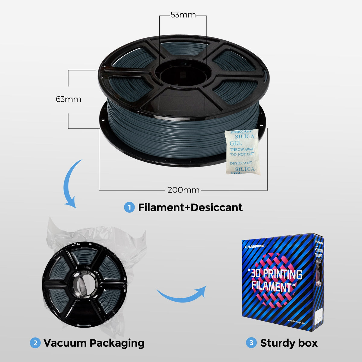Flashforge ABS Pro Filament 1.75mm, 1KG/2.2lbs ABS Pro 3D Printer Filament, Purple