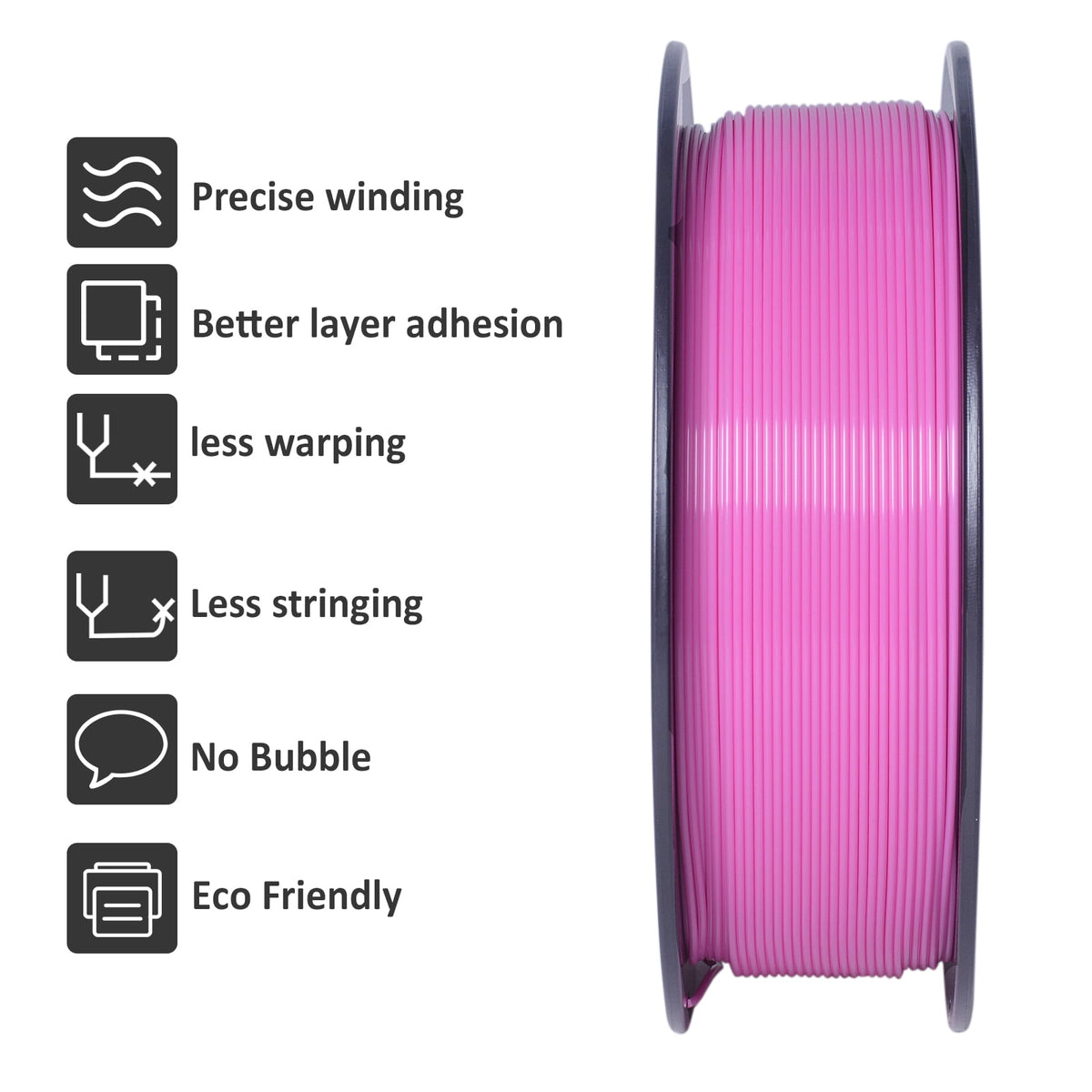 GEEETECH 3D Printer New Pink PLA Filament 1.75mm 1kg Spool (2.2lbs),Dimensional Accuracy +/- 0.03mm