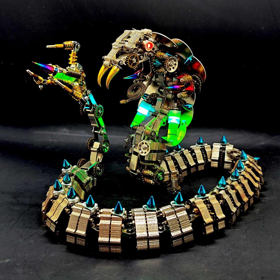 3D Metal Puzzle Cobra Realistic 1000+ PCS, Steampunk Mechanical Model Kit With DIY Assembly, Home Display Desk Decor For Adult Collectors And Creative Gifts
