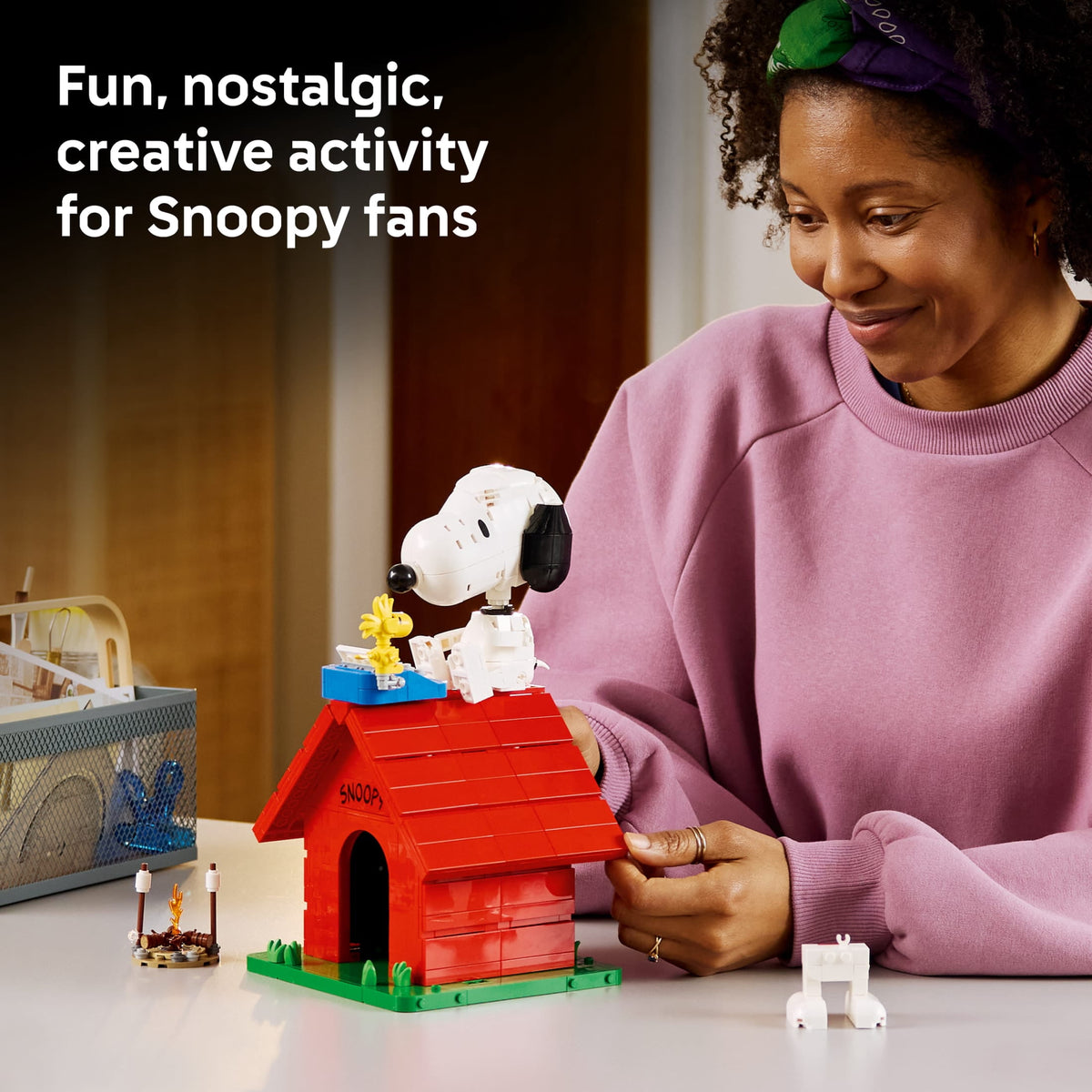 LEGO Ideas Peanuts: Snoopy's Doghouse Collectible Building Set for Adults - Room or Office Decor for Women & Men, Ages 18+ - Gift for Fans - W/ Woodstock Figure - 21368