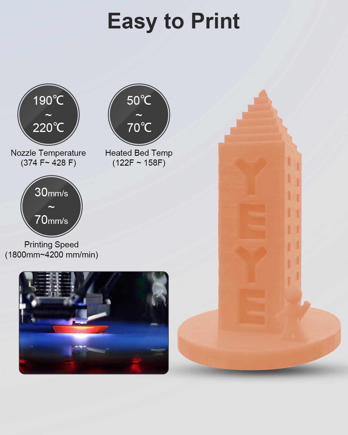 GEEETECH Matte PLA Filament, 1.75mm Matte Black 3D Printer Filament, 1kg Spool (2.2lbs), Dimensional Accuracy +/- 0.03 mm, Fit Most FDM Printer