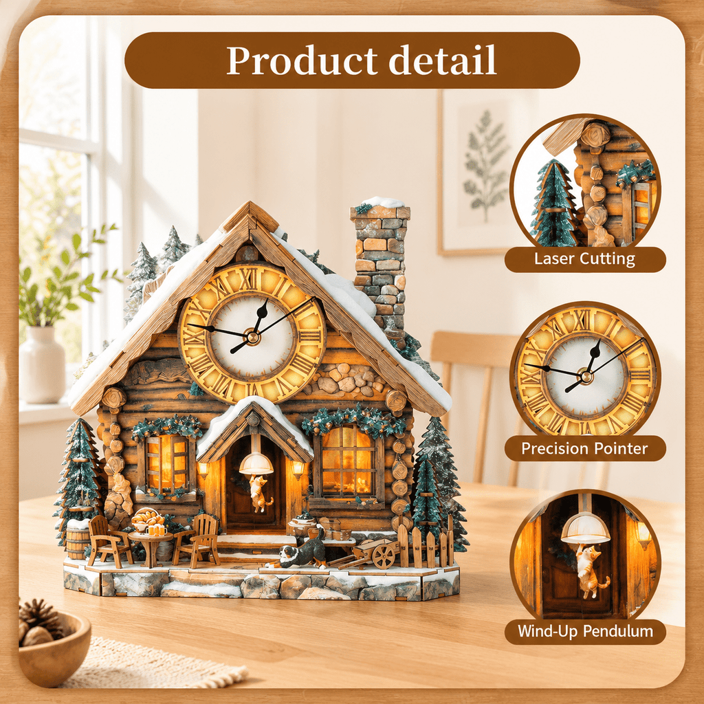 Fire Phoenix Wooden 3D Puzzle Clock DIY Model Kit for Adults