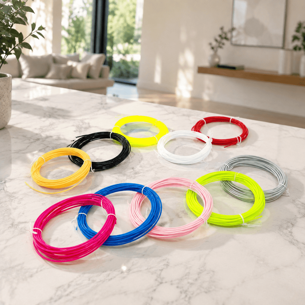 10 Color 1.75mm PLA 3D Printer Filament, 100 Feet, Compatible with 3D Printing Pens