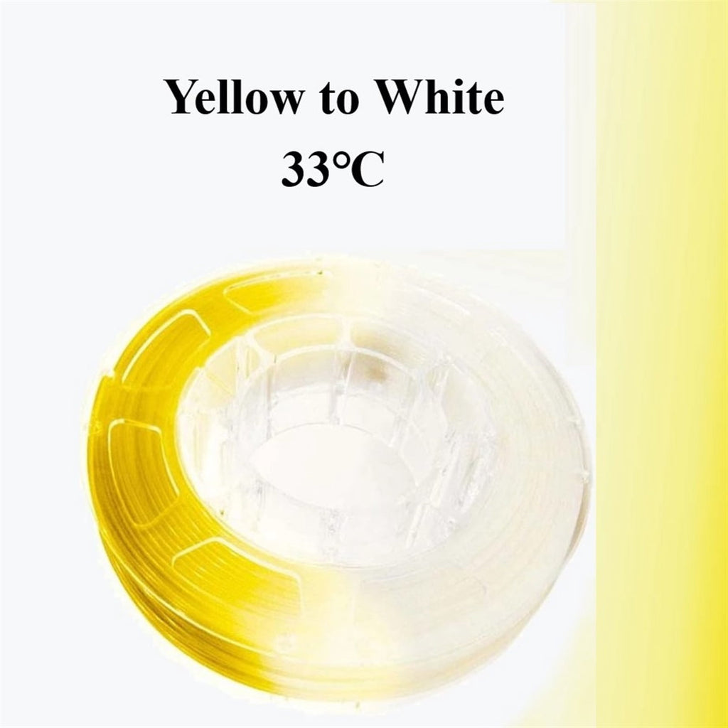 2KG 3D Printer PLA Filament, Yellow-White Color Changing with Temperature, 1.75mm +/- 0.03 mm, Accessories for 3D Printer & 3D Pen