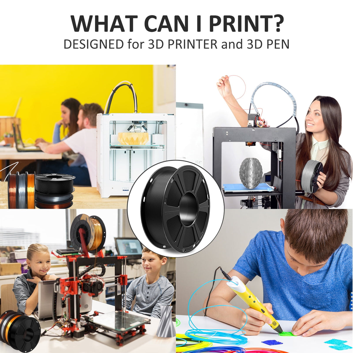 Geeetech 3D Printer PLA Filament Silk Sky Blue Toughness Enhanced Filament with 1.75mm Dimensional Accuracy +/-0.03mm, 1080 Feet per Roll, Vacuum Packaging for Most 3D FDM Printer