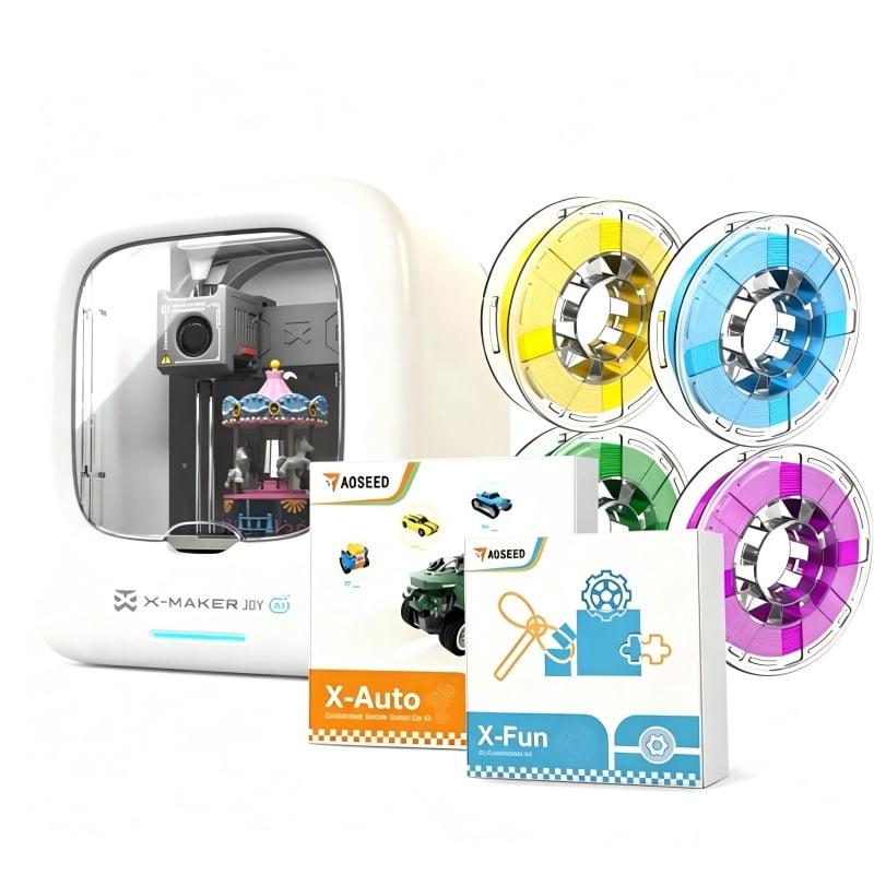 AOSEED 3D Printer for Kids & Families: Educational Toy, AI Design Apps & Customizer, Creative Gift for Kids, AI Printer + 4 Filaments + Toy Pack
