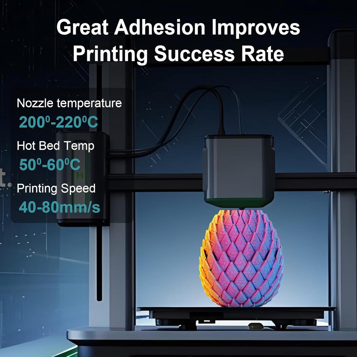 3D Printer Filament Triple Color Silk PLA Filament 1.75mm, 3D Printing Filament Coextrusion Rainbow Filament with Silk PLA