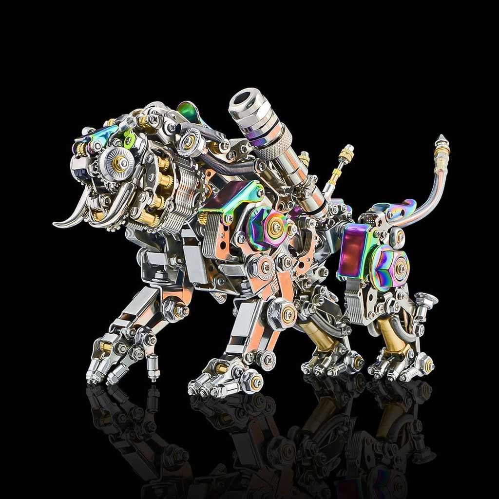 3D Metal Puzzle Colorful Bengal Tiger Model Kit, 700PCS Mechanical Steampunk Tiger 3D Metal Jigsaw Puzzle to Build, DIY Assembly Gift for Adults & Teens -Wings 1 Pair