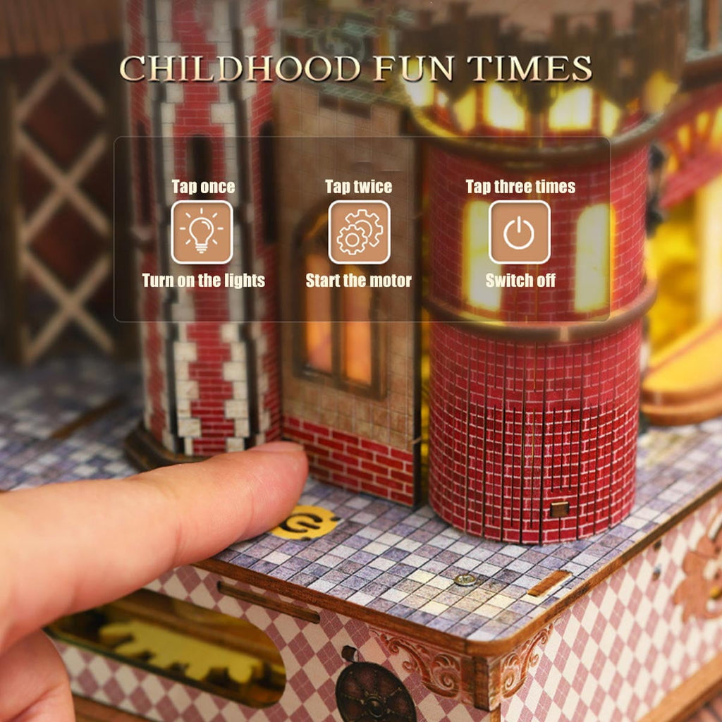 DIY Mechanical French Château, 3D Wooden Puzzle Castle Model Kit, Handcrafted Architectural Decor, Holiday Brthday Gifts