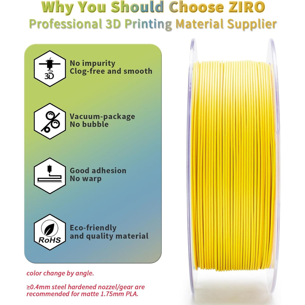 Ziro 3D Tri-Color Matte PLA 1.75mm 1kg, Volcano