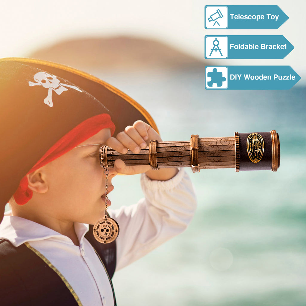 ROBOTIME Monocular Telescope 3D Wooden Puzzle, Mini Wooden Toys Craft Kits to Build, Gifts for Adults Teens