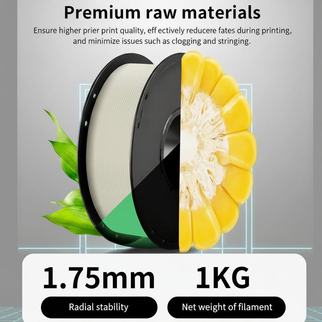 Luminous Glow-in-the-Dark 3D Printer PLA Filament 1 kg (2.2lb) Spools, Green Color