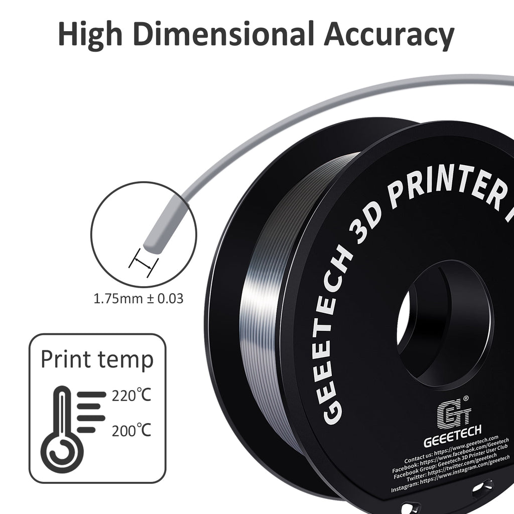 Geeetech 3D Printer PLA Filament Shiny Silk Gold Toughness Enhanced Filament with 1.75mm Dimensional Accuracy +/-0.03mm, 1080 Feet Per Roll, Vacuum Packaging, for Most 3D FDM Printer