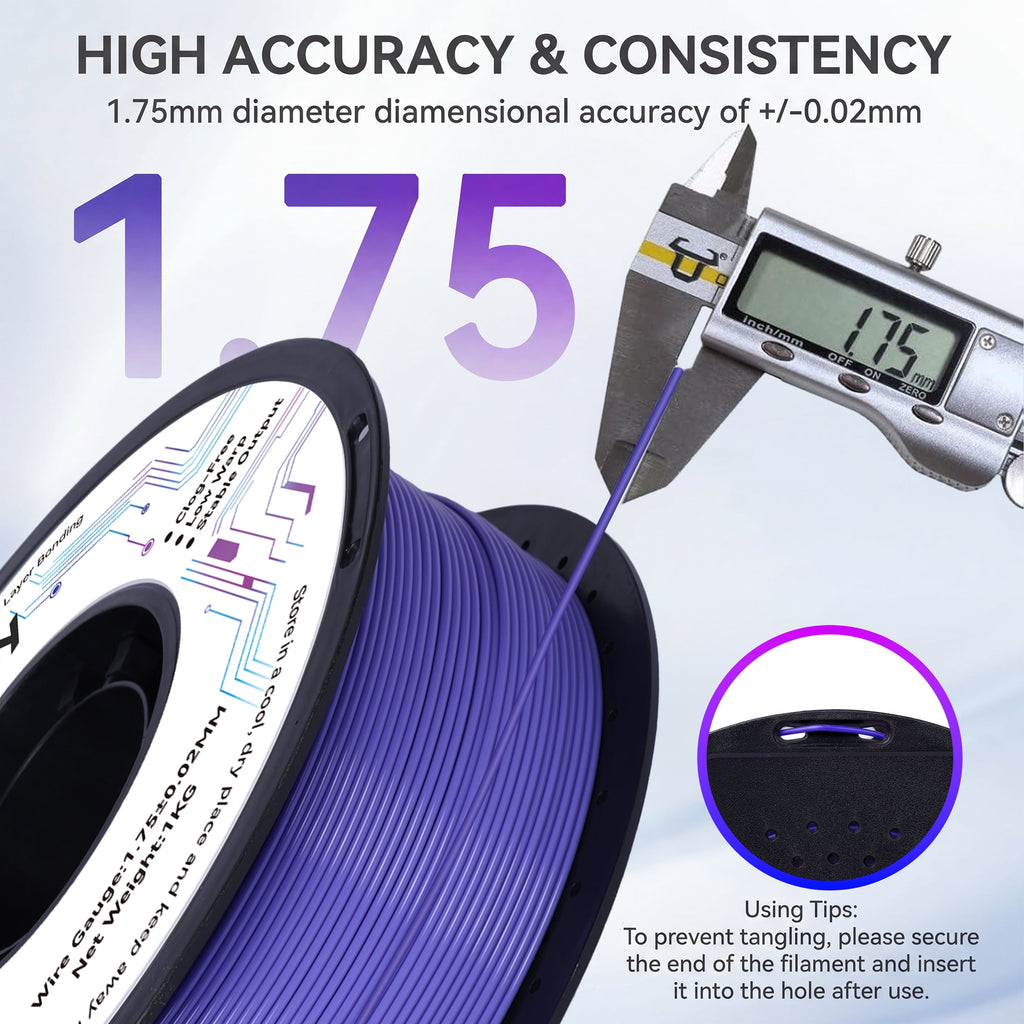 Epelay PLA Plus 3D Printer Filament, 1.75mm, 1kg Spool, White, Compatible with Most FDM Printers