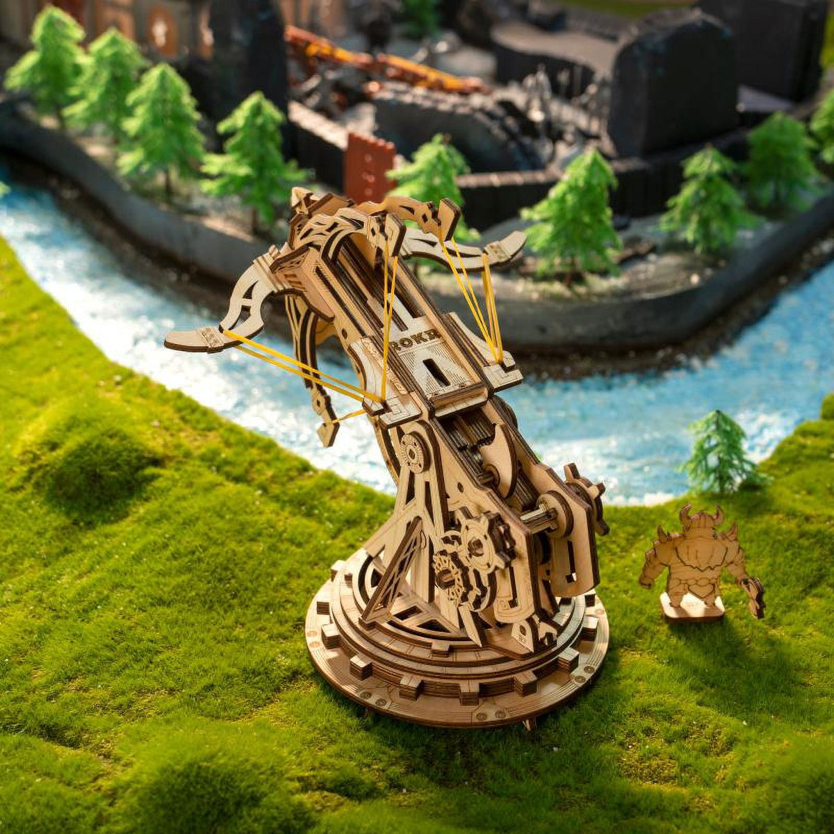 ROKR 3D Wooden Puzzle 158 Pieces Diy Model Toys Medieval Wheeled Cannon Brain Teaser Gift for Kids