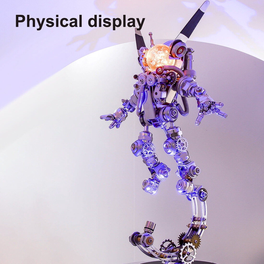 3D Metal Puzzle With Bright Eyes And 422+ PCS, Steampunk Mechanical Model Kit With DIY Assembly, Home Display Desk Decor For Adult Collectors And Creative Gifts