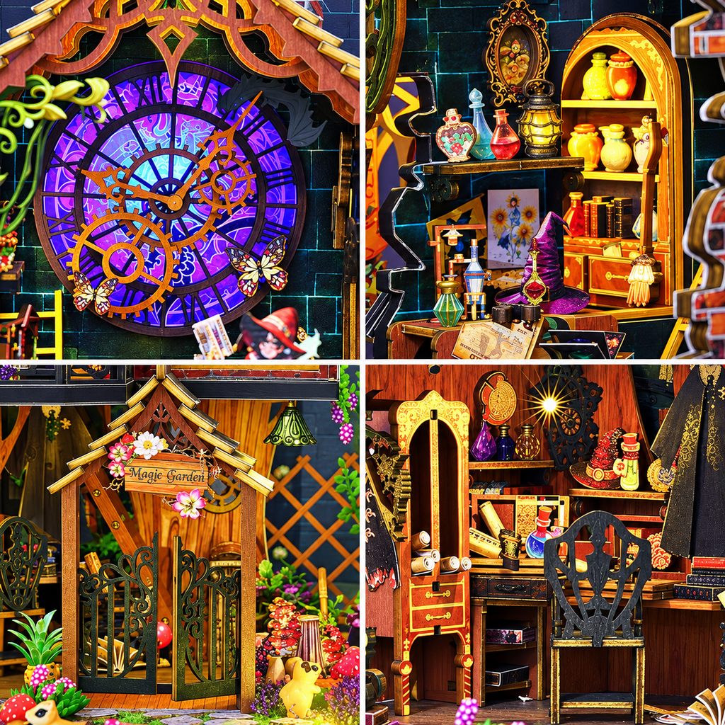 DIY Magic Forest Toy Model Hand-Assembled 3D Wooden Puzzle Dollhouse Xmas Gift