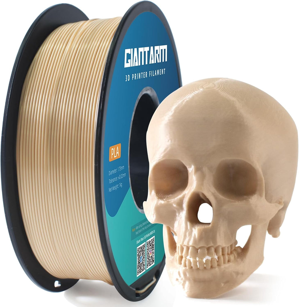 3D printer filament, bone white PLA filament, 1 kg (2.2 lb) spool, 1.75 mm dimensional accuracy +/-0.03 mm, 3D printing filament