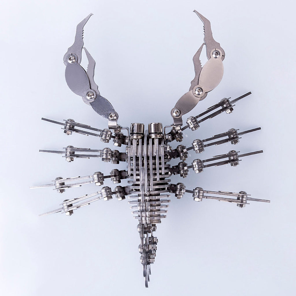 DIY Metal Scorpion 3D Puzzle Model Kit with LED Light, 274 Pcs Articulated Insect Assembly Craft for Adult Hobby Display Decor
