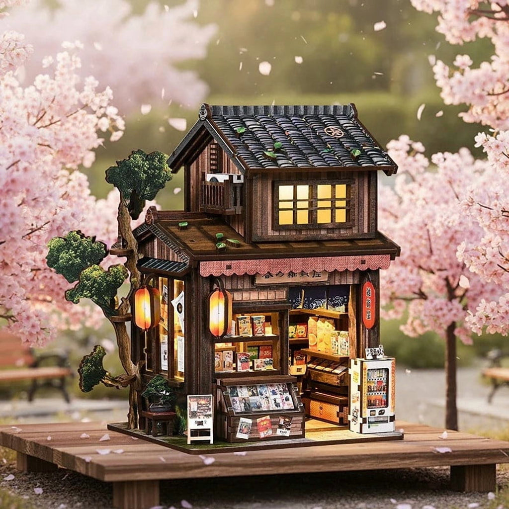 Homemoh Book Nook Kit - Kasuga Grocery Store, 209 PCS DIY Miniature House 3D Wooden Puzzles for Adults, Tiny Booknook Bookshelf Decor, Stress Relief Craft for Enthusiasts Lovers Family & Friends