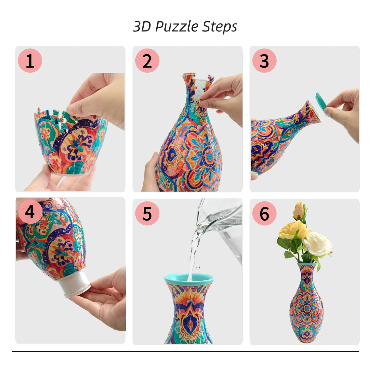 3D Puzzle Vase for Adults, Creative Vase Puzzle for Flowers(Secret Butterfly)